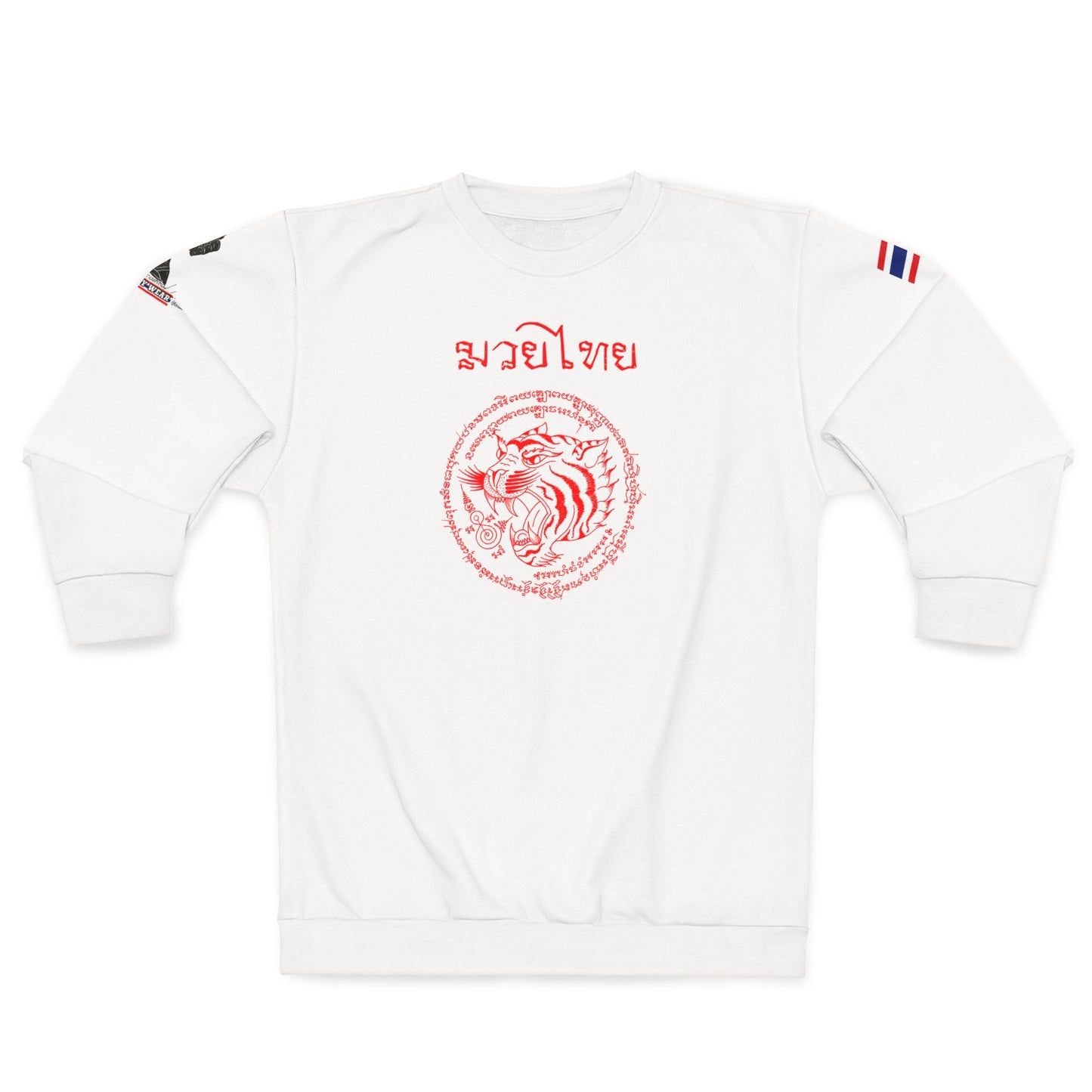 Twin Tigers Sak Yant - Premium Sweatshirt (White/Red)