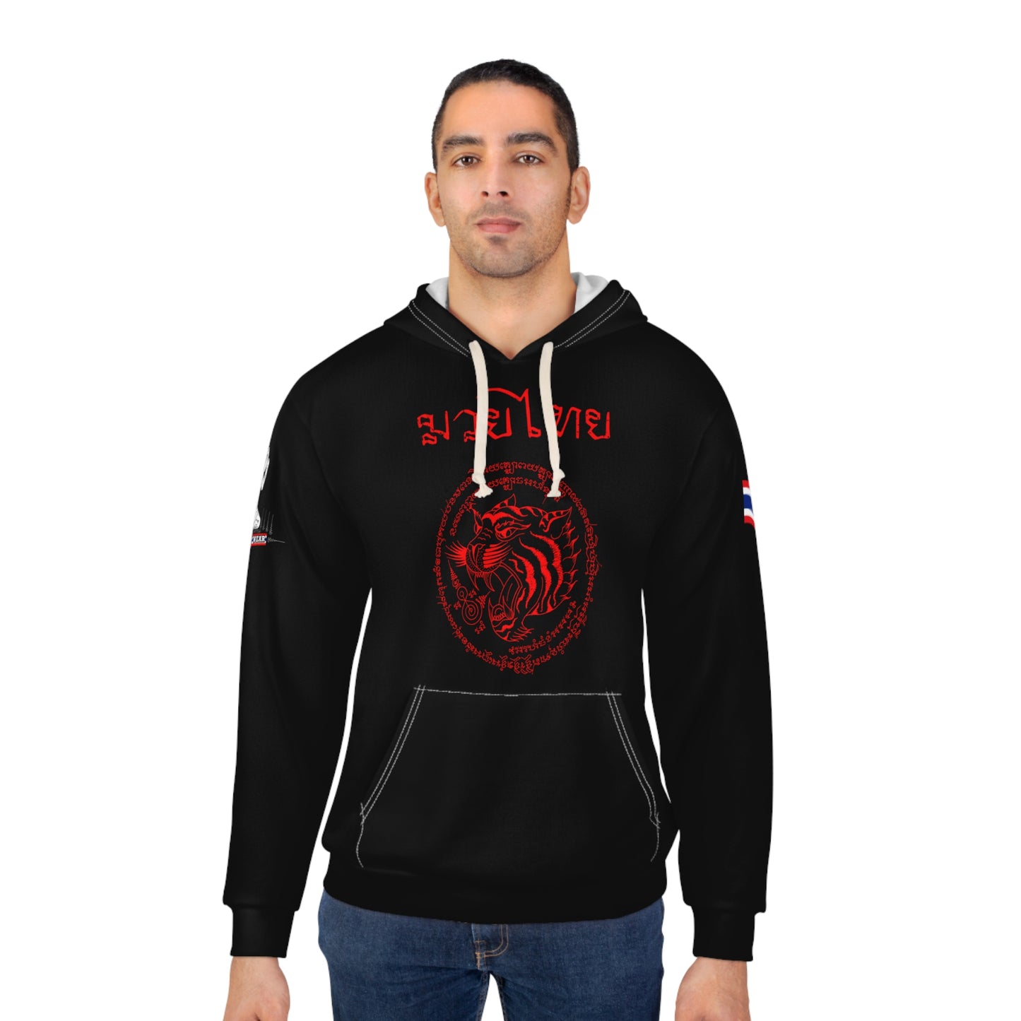 Twin Tigers Sak Yant - Premium Hoodie (Black/Red)