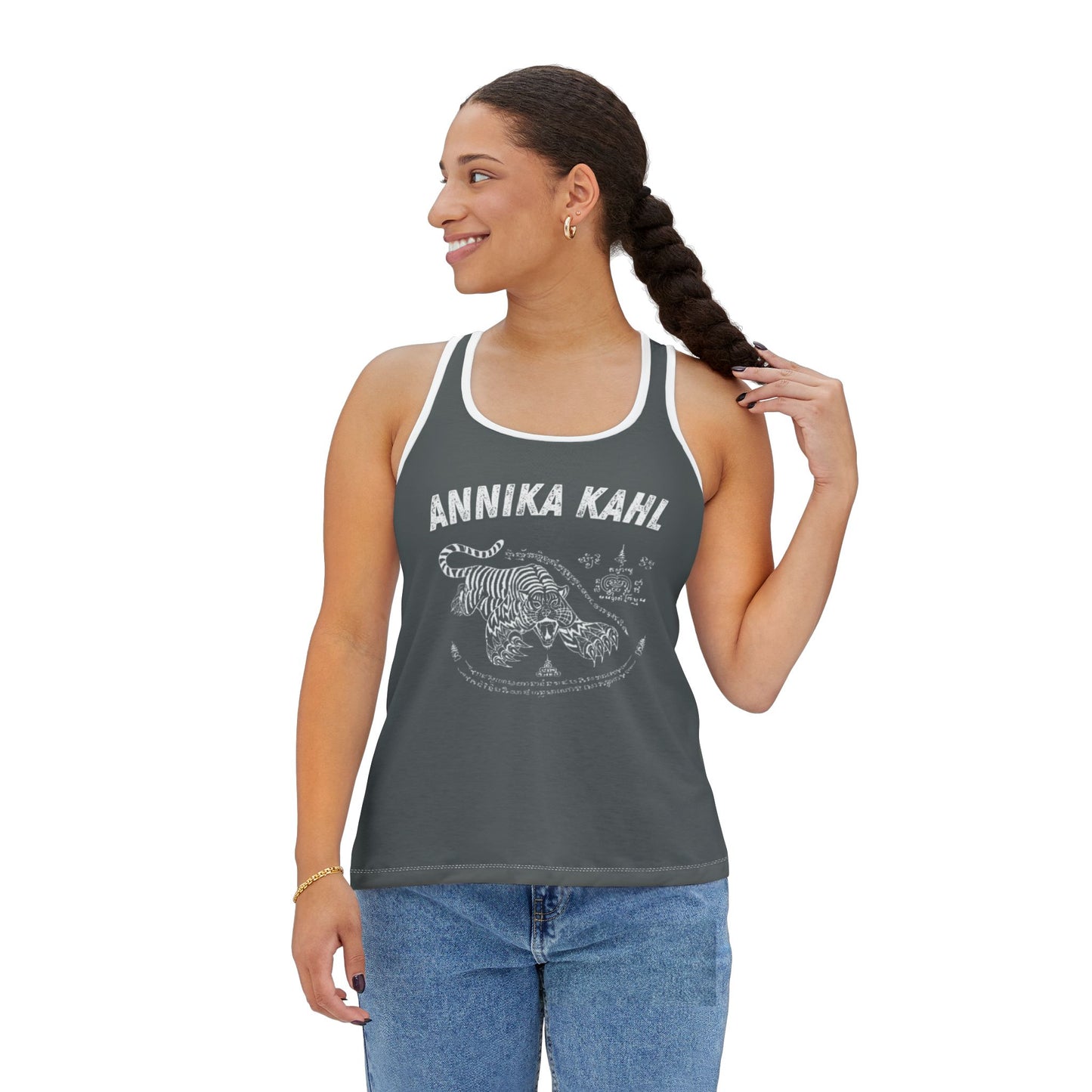 Annika Kahl - Premium Women's Racerback Tank (Dark Gray)