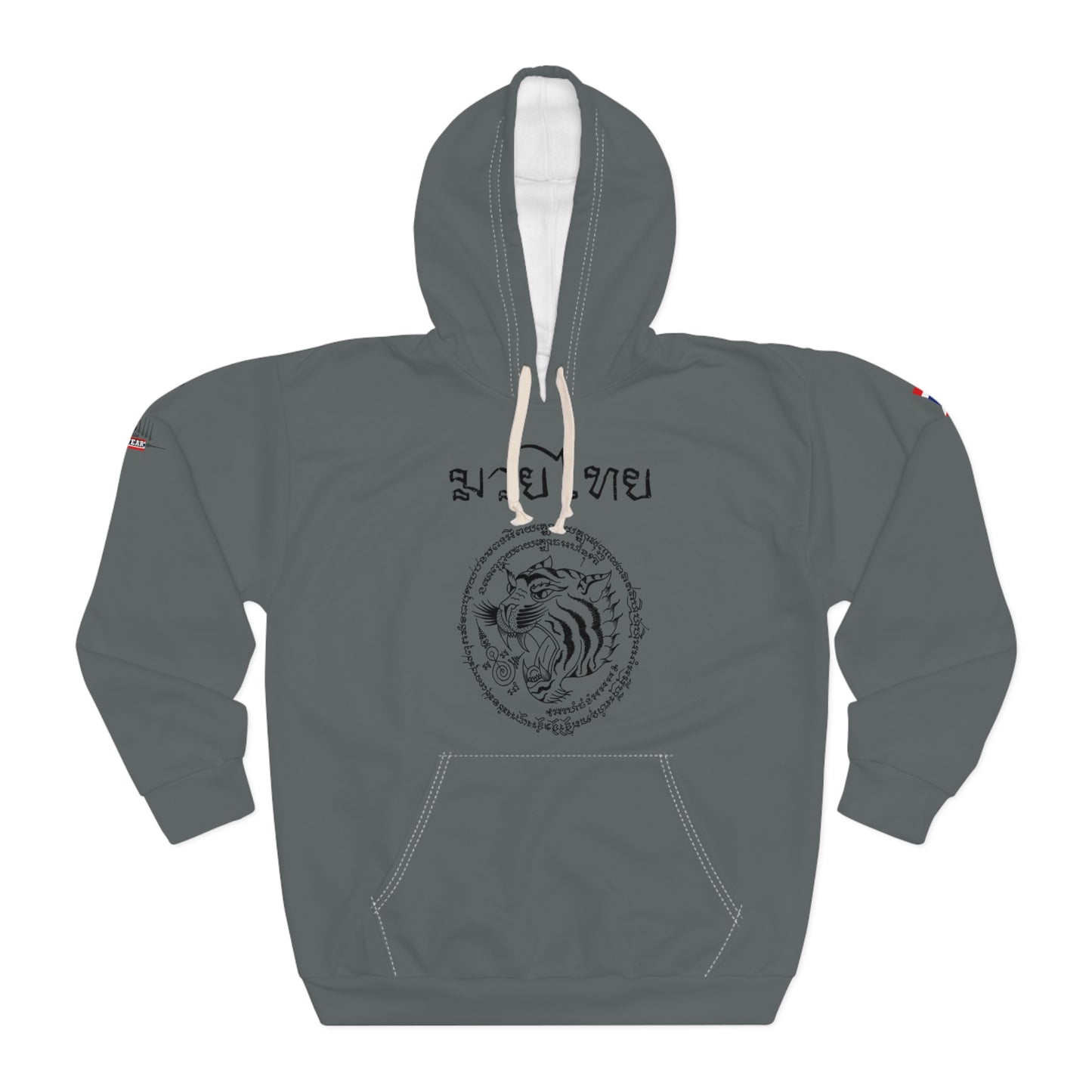 Twin Tigers Sak Yant - Premium Hoodie (Dark Gray/Black)