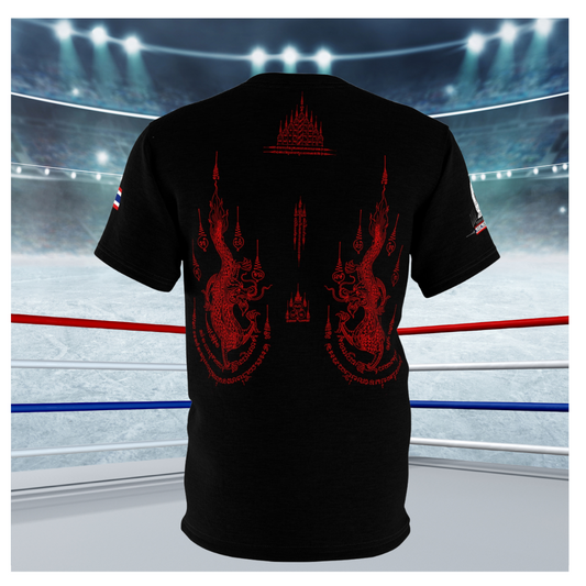 Double Dragon Sak Yant - Premium Tee (Black/Red)