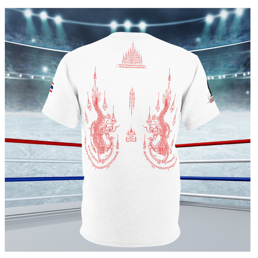 Double Dragon Sak Yant - Premium Tee (White/Red)