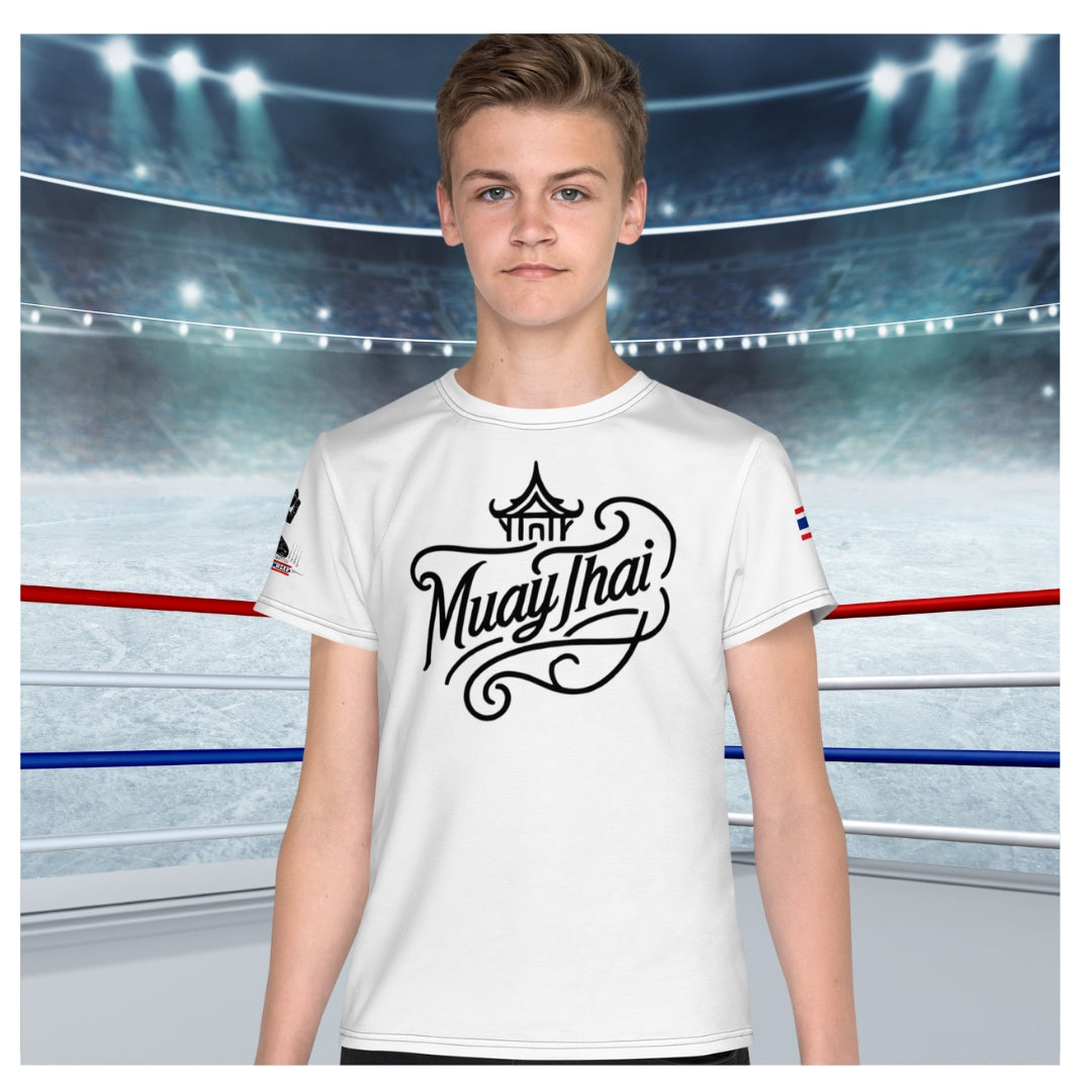 Muay Thai Signature - Premium Youth Tee (White)