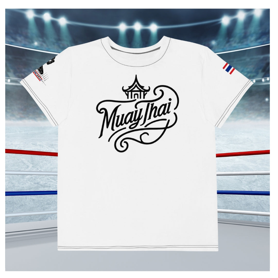 Muay Thai Signature - Premium Youth Tee (White)